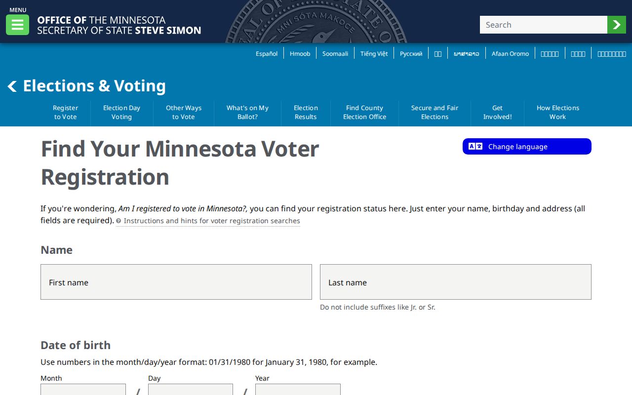 Faribault residents directory reference showing Minnesota voter registration lookup fields