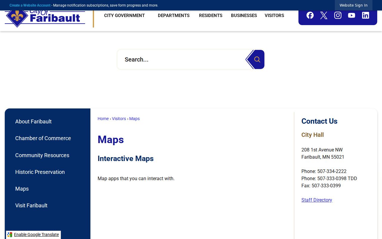 Faribault neighbors city street and address map resources